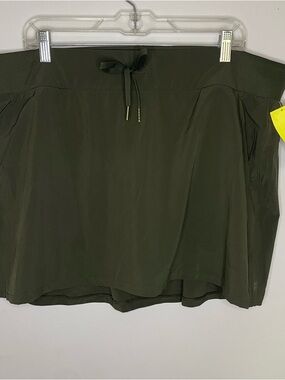 Olive Green Drawstring Skirt with Shorts Skort NWT